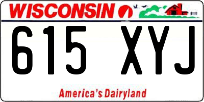 WI license plate 615XYJ