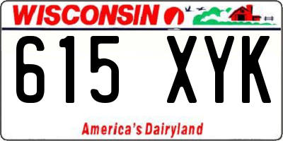 WI license plate 615XYK