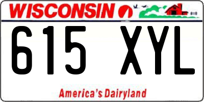 WI license plate 615XYL