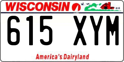 WI license plate 615XYM