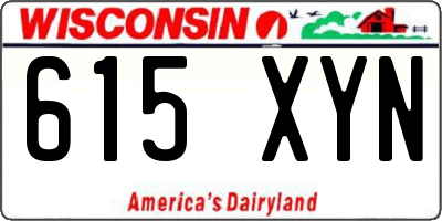 WI license plate 615XYN