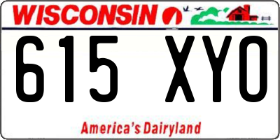 WI license plate 615XYO