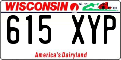 WI license plate 615XYP