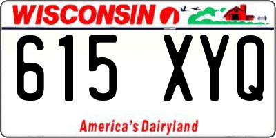 WI license plate 615XYQ