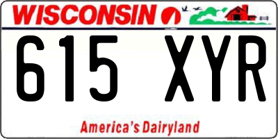 WI license plate 615XYR