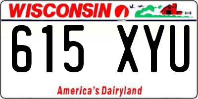 WI license plate 615XYU