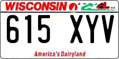 WI license plate 615XYV