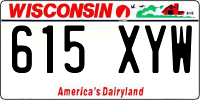 WI license plate 615XYW