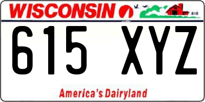 WI license plate 615XYZ