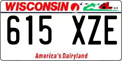 WI license plate 615XZE