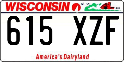 WI license plate 615XZF
