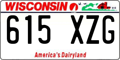WI license plate 615XZG
