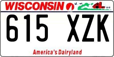 WI license plate 615XZK