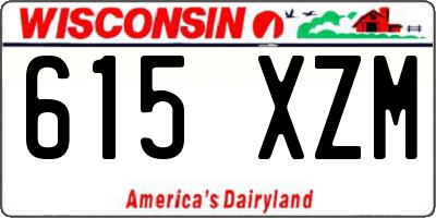 WI license plate 615XZM