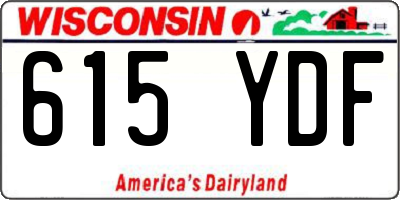 WI license plate 615YDF
