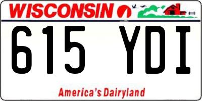 WI license plate 615YDI