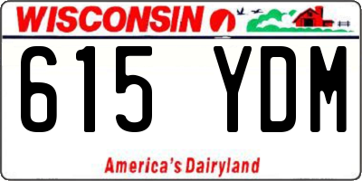 WI license plate 615YDM