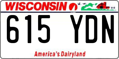 WI license plate 615YDN