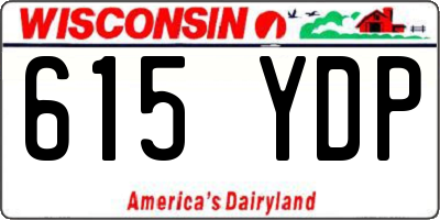 WI license plate 615YDP