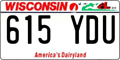 WI license plate 615YDU