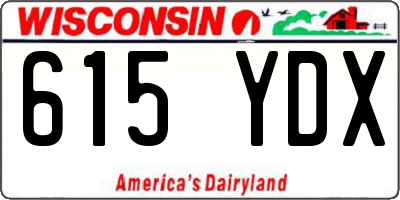 WI license plate 615YDX