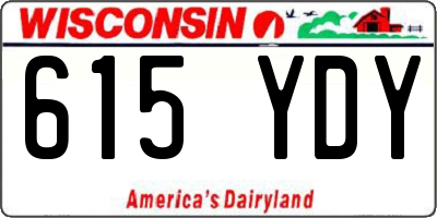 WI license plate 615YDY