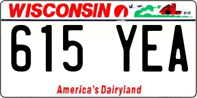 WI license plate 615YEA