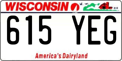 WI license plate 615YEG