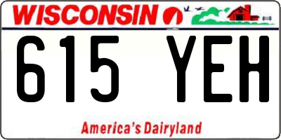 WI license plate 615YEH