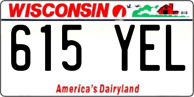 WI license plate 615YEL