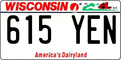 WI license plate 615YEN