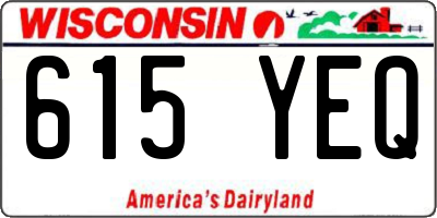 WI license plate 615YEQ