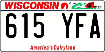 WI license plate 615YFA