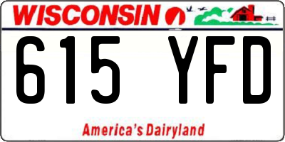 WI license plate 615YFD