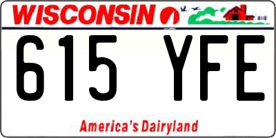 WI license plate 615YFE