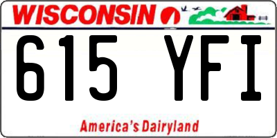 WI license plate 615YFI