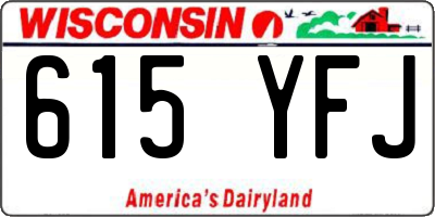 WI license plate 615YFJ