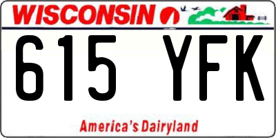 WI license plate 615YFK