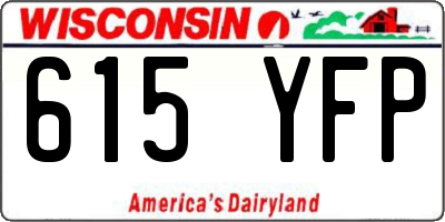 WI license plate 615YFP