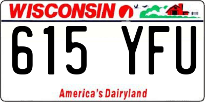 WI license plate 615YFU