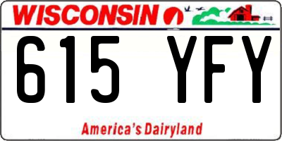 WI license plate 615YFY