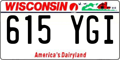 WI license plate 615YGI