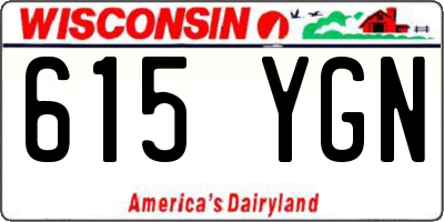 WI license plate 615YGN