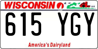 WI license plate 615YGY