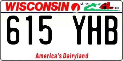WI license plate 615YHB