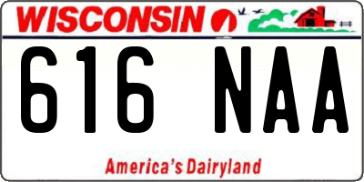 WI license plate 616NAA