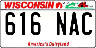 WI license plate 616NAC