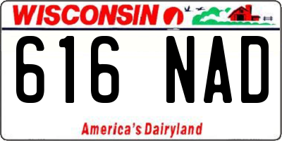 WI license plate 616NAD