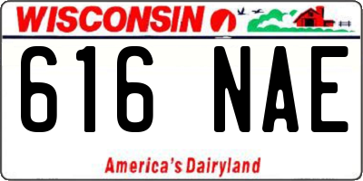 WI license plate 616NAE