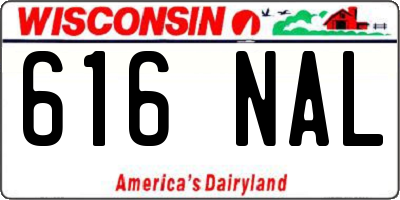 WI license plate 616NAL